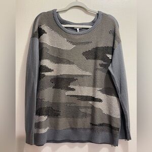 JOIE Eloisa Camo Boatneck Drop Shoulder Sweater Wool/Cashmere cozy warm